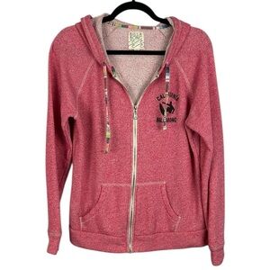 Billabong California Surfing Long Sleeve Pockets Full Zip Hoodie Large Pink